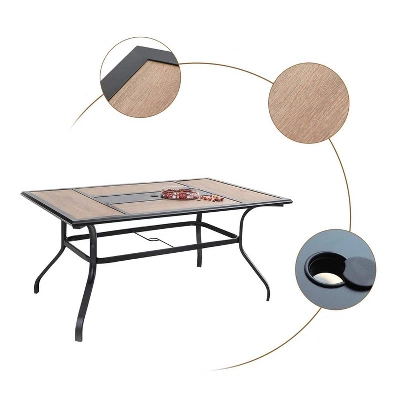 7pc Patio Set With Table & Sling Chairs - Captiva Designs - Image 2