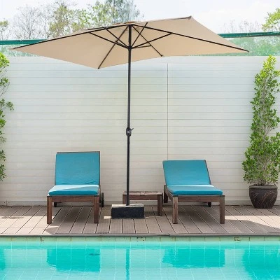 10 ' X 6.6' Rectangular Outdoor Patio Market Umbrella With Straight Crank - Captiva Designs - Image 3