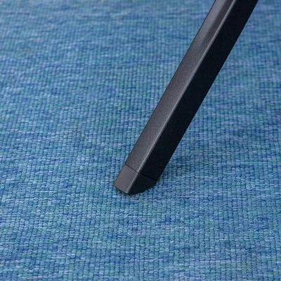 7pc Patio Dining Set With Rectangle Table With 2.6" Umbrella Hole & Steel Arm Chairs - Black - Captiva Designs - Image 4