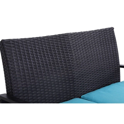 Rattan Wicker Patio Loveseat - Captiva Designs - Image 4