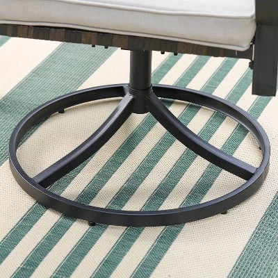 5pc Patio Dining Set With 360 Swivel Chairs With Cushions And Round Steel & Faux Wood Tabletop - Captiva Designs - Image 7