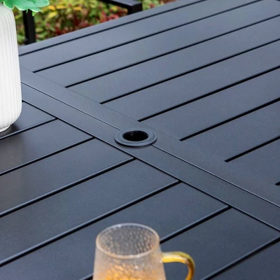 7pc Patio Set With 37" Table & Diamond Back Swivel Arm Chairs - Captiva Designs - Image 3