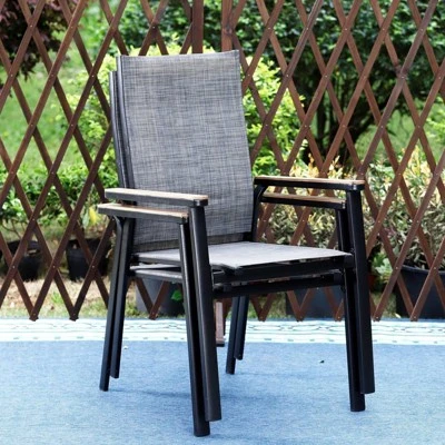 5pc Patio Set With Square Steel Table & Lightweight Aluminum Frame Sling Chairs - Captiva Designs - Image 5