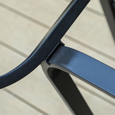 7pc Patio Dining Set With Faux Steel Table & 360 Swivel Sing Arm Chairs - Captiva Designs - Image 9