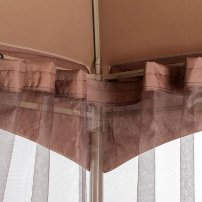 10' X 12' Outdoor Garden Gazebo With Skirts Tent Canopy Beige - Captiva Designs - Image 6