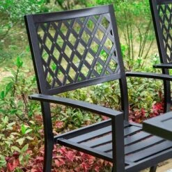 2pk Outdoor Steel Stackable Dining Chairs - Captiva Designs
