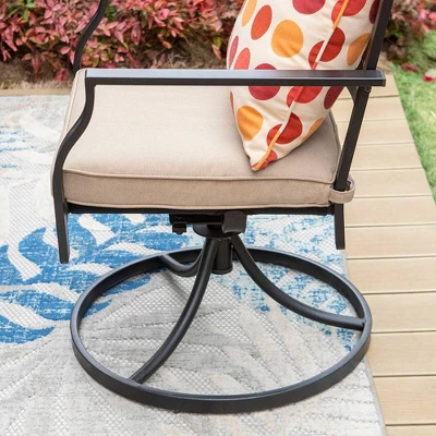 7pc Patio Set With 37" Table & Diamond Back Swivel Arm Chairs - Captiva Designs - Image 7