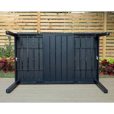 7pc Patio Dining Set With 360 Swivel Chairs With Cushions And Rectangle Concertina Steel Table - Captiva Designs - Image 5