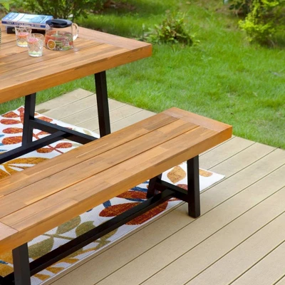 2pc Acacia Wood Patio Set With Bench - Captiva Designs - Image 5