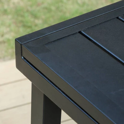 7pc Patio Dining Set With 360 Swivel Chairs With Cushions And Rectangle Concertina Steel Table - Captiva Designs - Image 4