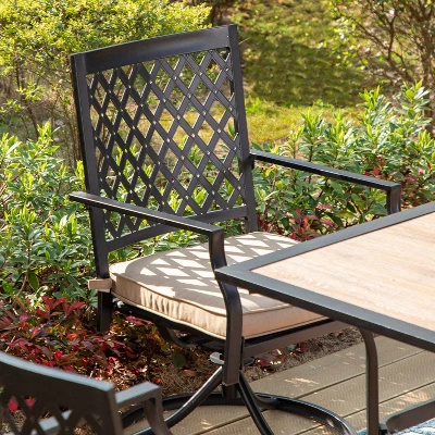 5pc Outdoor Swivel Chairs & Square Table - Captiva Designs - Image 2