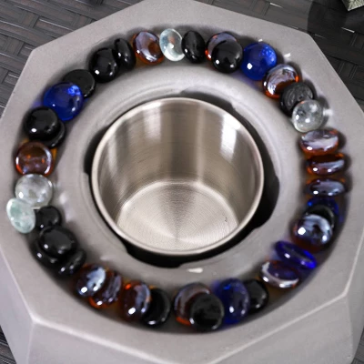 Outdoor Small Table Top Fire Pit - Light Gray - Captiva Designs - Image 3