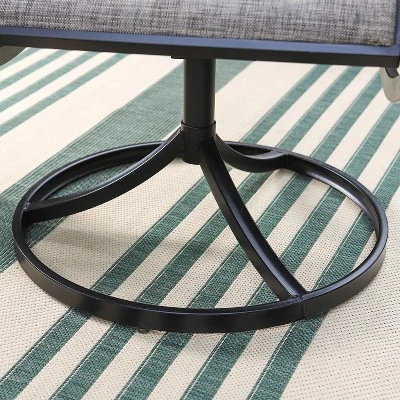 5pc Patio Set With Square Table & Steel 360 Swivel Sling Arm Chairs - Captiva Designs - Image 13