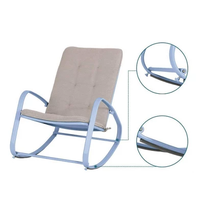 Outdoor Rocking Chair - Blue - Captiva Designs - Image 3