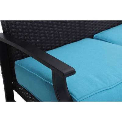 Rattan Wicker Patio Loveseat - Captiva Designs - Image 3