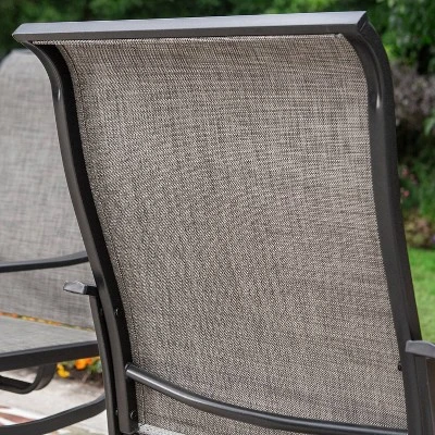 7pc Outdoor Dining Set With Faux Wood Table Top & 1.6" Umbrella Hole & Swivel Chairs - Captiva Designs - Image 7