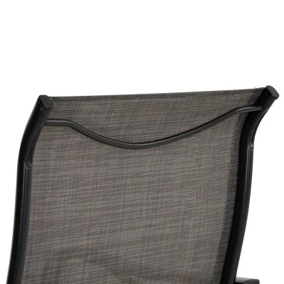 2pk Outdoor Swivel Bar Stools With Metal Frame & Sling Fabric - Captiva Designs - Image 2