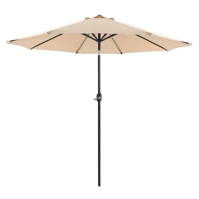 9' X 9' Outdoor Patio Market Umbrella With Push Button Tilt Crank - Captiva Designs - Image 2