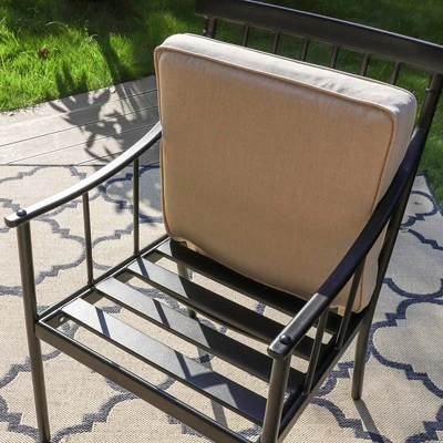 2pk Outdoor Steel Arm Chairs With Cushions - Captiva Designs - Image 4