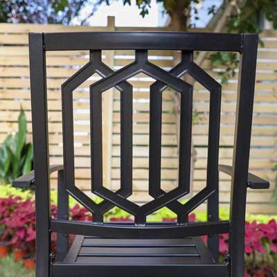 2pk Outdoor Steel Dining Arm Chairs - Captiva Designs - Image 6