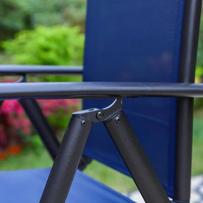 2pk Outdoor 7 Position Arm Chairs With High Backs & Aluminum Frames - Captiva Designs - Image 5