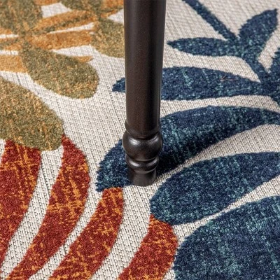 Outdoor Steel Rectangle Dining Table With 1.77" Umbrella Hole - Captiva Designs - Image 9