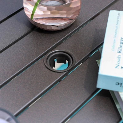 5pc Patio Set With 37" Metal Table & Extra Wide Swivel Chairs With Cushions - Captiva Designs