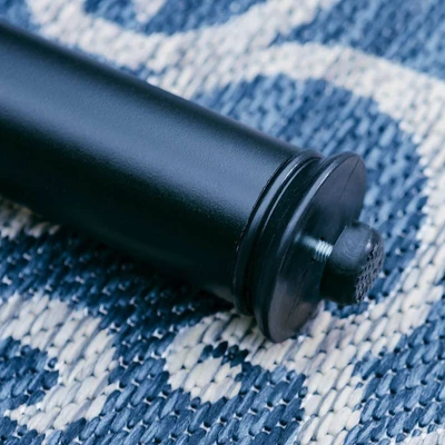 7pc Outdoor Dining Set With With Padded Sling Chairs & Metal Rectangle Table With Umbrella Hole - Captiva Designs - Image 10