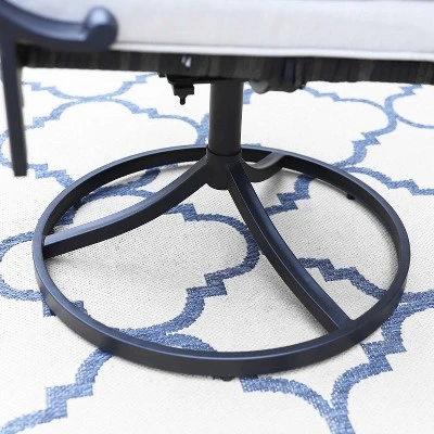 7pc Patio Dining Set With 360 Swivel Chairs With Cushions And 59"x35" Steel Table - Captiva Designs - Image 15