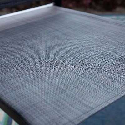 7pc Patio Dining Set With Rectangle Table With 2.6" Umbrella Hole & Aluminum Arm Chairs - Captiva Designs - Image 3