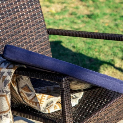 6pc Patio Dining Set With Acacia Wood Table & Bench And 4 PE Rattan Chairs - Captiva Designs - Image 8