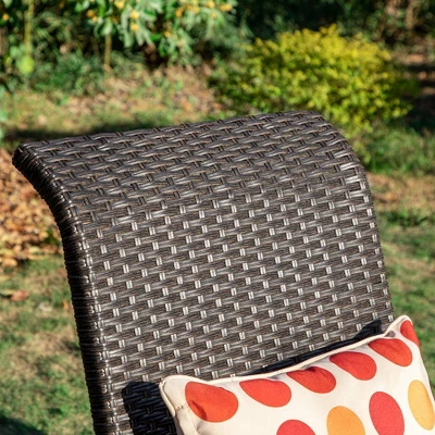 5pc Patio Dining Set With Square Steel Fire Pit With Faux Wood Tabletop & Rattan 360 Swivel Chairs - Captiva Designs - Image 7