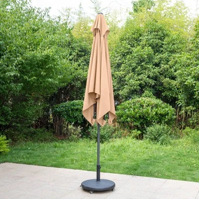 10 ' X 6.6' Rectangular Outdoor Patio Market Umbrella With Straight Crank - Captiva Designs - Image 2