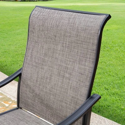 5pc Patio Dining Set With Round Table & Steel Swivel Chairs - Captiva Designs - Image 3