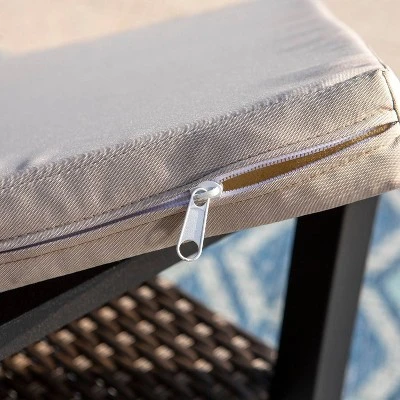 9pc Outdoor Dining Set With Extendable Table & Rattan Wicker Chairs - Beige - Captiva Designs - Image 10