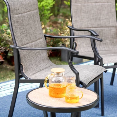 2pk Steel Patio Padded Sling Arm Chairs - Captiva Designs