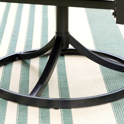 7pc Patio Dining Set With 360 Swivel Chairs & Rectangle Steel & Plastic Tabletop - Captiva Designs - Image 12