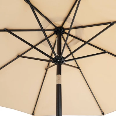 9' X 9' Outdoor Patio Market Umbrella With Push Button Tilt Crank - Captiva Designs - Image 3