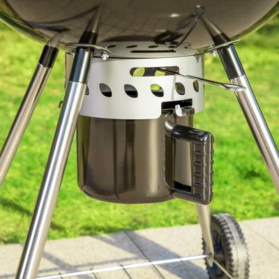 Captiva Designs E02GR013 22" Kettle Charcoal Grill With Pizza Ring And Pizza Stone - Black - Image 3