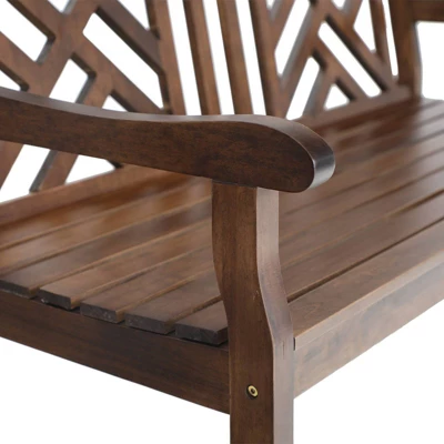 Outdoor Poplar Wood Loveseat Bench - Natural - Captiva Designs - Image 7